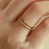 Bague ajustable double ligne en argent 925