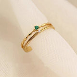 Bague ajustable double ligne en argent 925