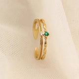 Bague ajustable double ligne en argent 925