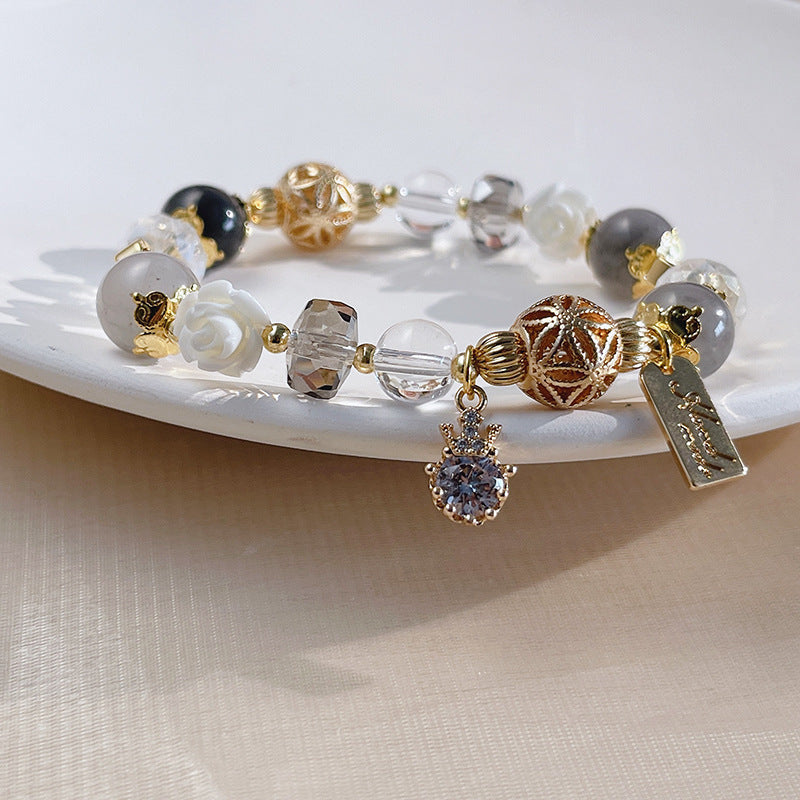 Bracelet ajustable  en fleur de quartz naturelle 