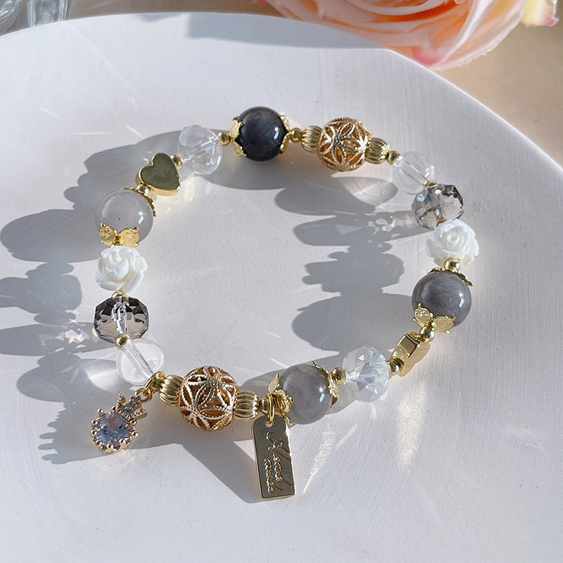 Bracelet ajustable  en fleur de quartz naturelle 