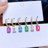 Ensemble de 6 boucles d'oreilles rectangulaires Candy Love