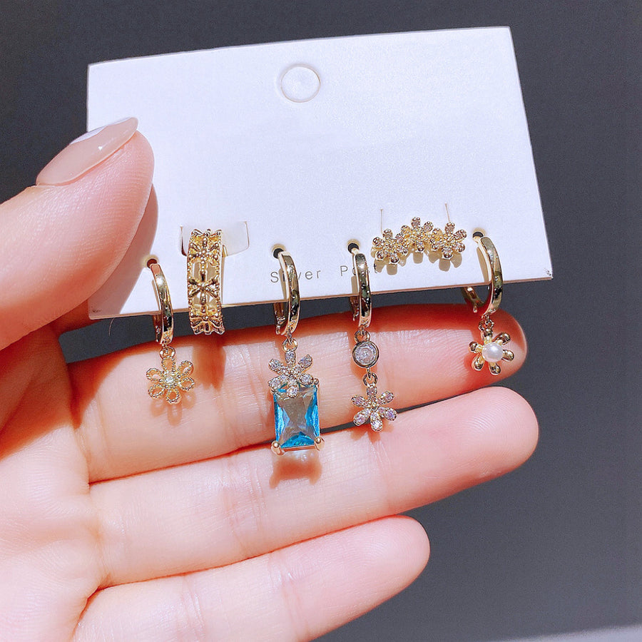 Ensemble de 6 boucles d'oreilles à fleurs Candy Love