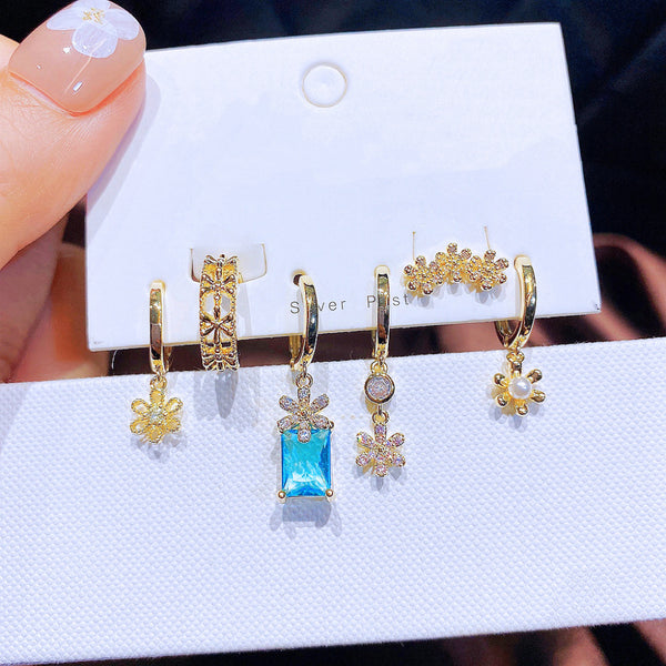Ensemble de 6 boucles d'oreilles à fleurs Candy Love