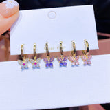 Boucles d'oreilles papillon Zircon 6 pièces