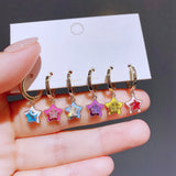 Ensemble de 6 boucles d'oreilles étoiles Candy Love