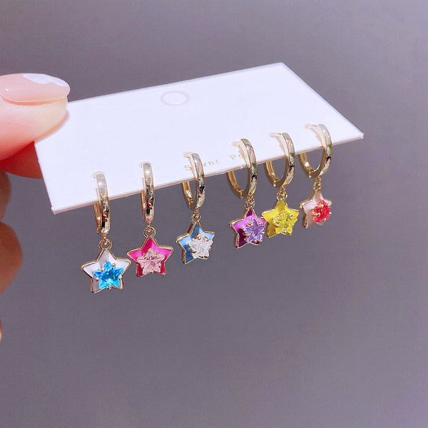 Ensemble de 6 boucles d'oreilles étoiles Candy Love