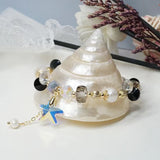 Bracelet étoile de mer en cristal tchèque avec perles d'eau douce