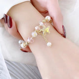 Bracelet étoile de mer en cristal tchèque avec perles d'eau douce