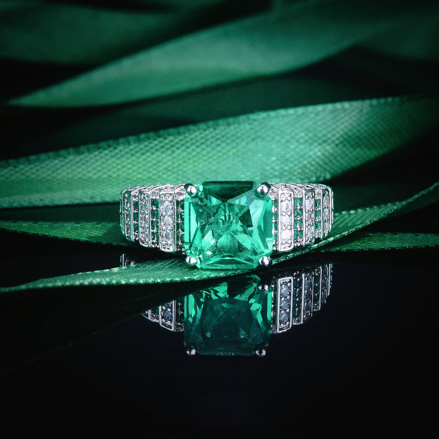 Bague Ajustable Emeraude Zircon