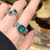 Bague Ajustable Emeraude Zircon