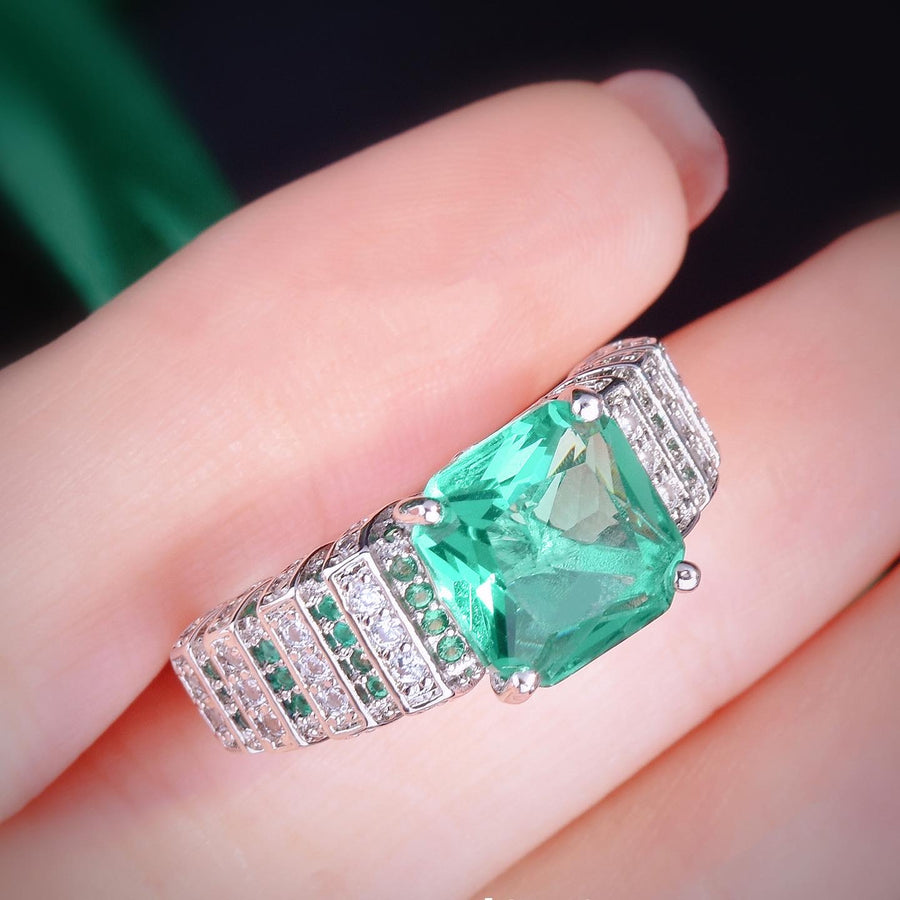 Bague Ajustable Emeraude Zircon