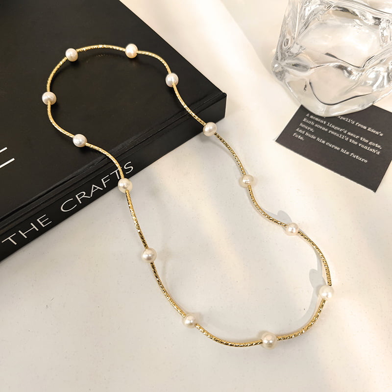bracelet collier multicouche en perle naturelle