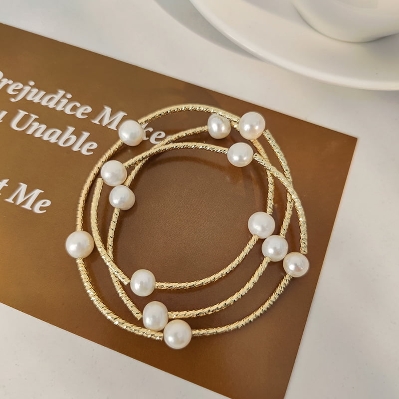 bracelet collier multicouche en perle naturelle