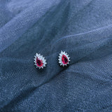 Boucle d'oreille Rubis de zircon ardent