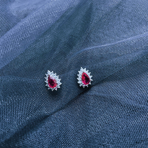 Boucle d'oreille Rubis de zircon ardent