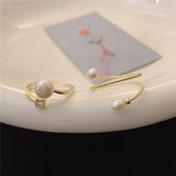 Ensemble de bagues ajustables en perles d'eau douce