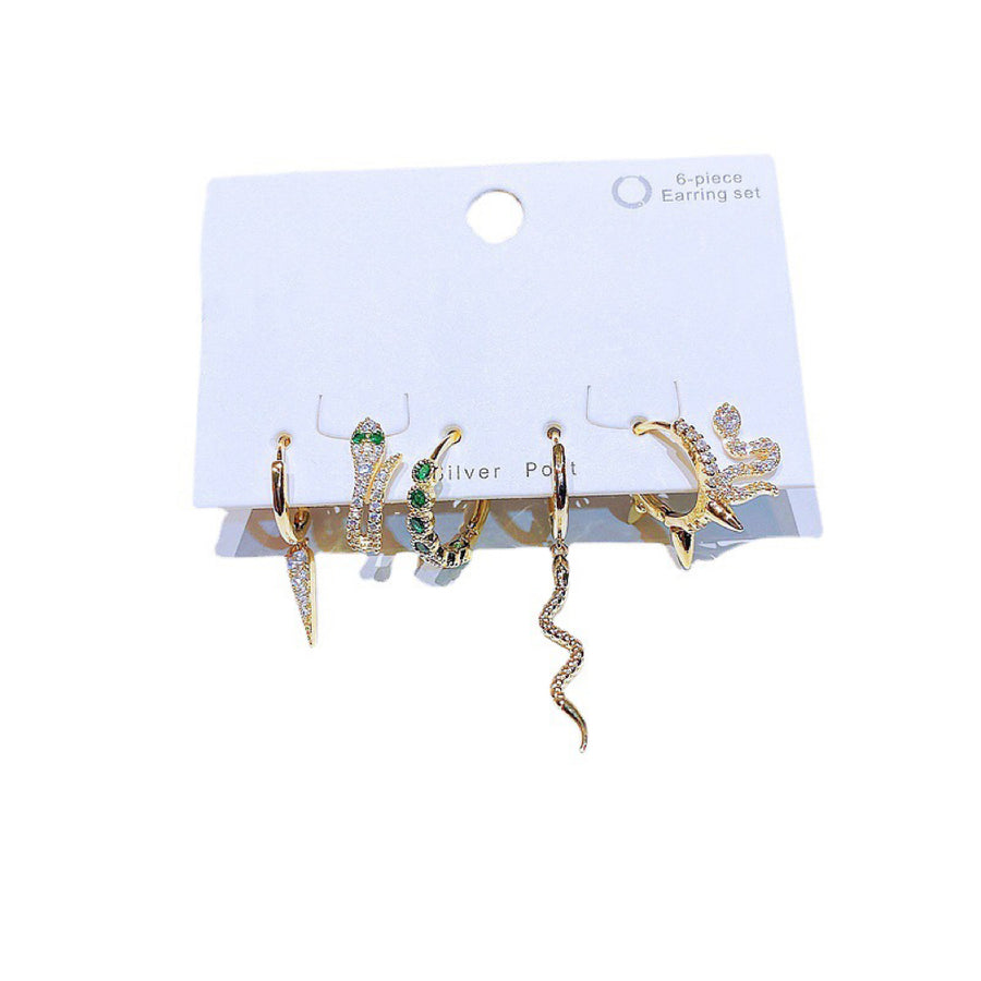 Ensemble de boucles d'oreilles serpent en zircon