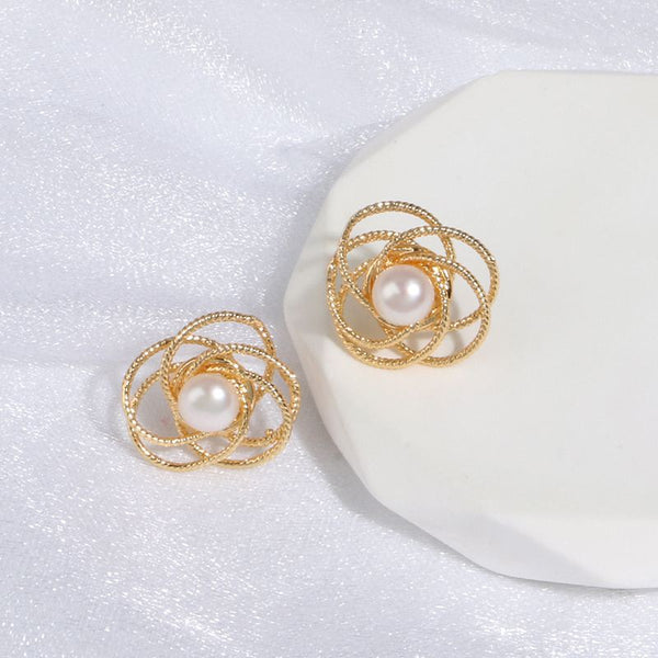 Boucles d’oreilles marguerites en perles d'eau douce