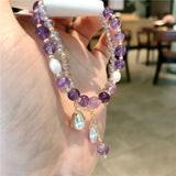Bracelet d'améthyste et de perles d'eau douce