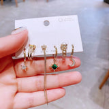 Ensemble de boucles d'oreilles lune et étoile 6 pièces