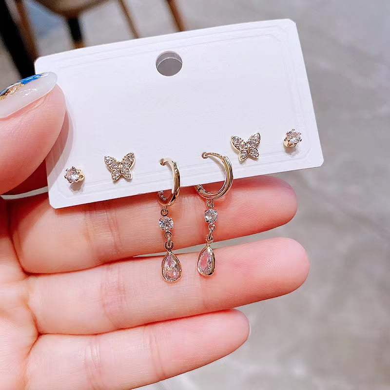 Ensemble de boucles d'oreilles en forme de larme