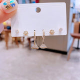 Lot de 6 boucles d'oreilles fleur