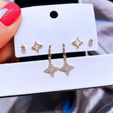 Ensemble de boucles d'oreilles étoiles 6 pièces