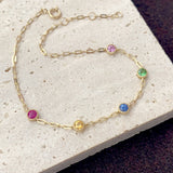 Bracelet en argent 925 arc-en-ciel,