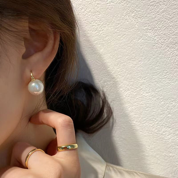 boucle d'oreille super élégante en argent 925 et perle Edison