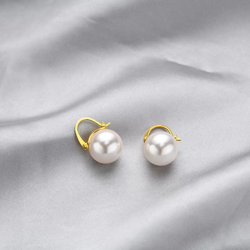 boucle d'oreille super élégante en argent 925 et perle Edison