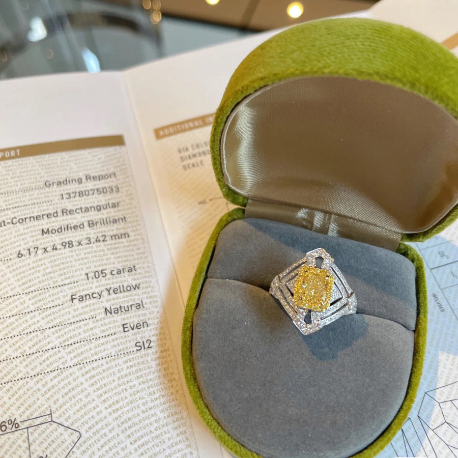 Bague réglable en zircon citrine