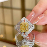 Bague réglable en zircon citrine