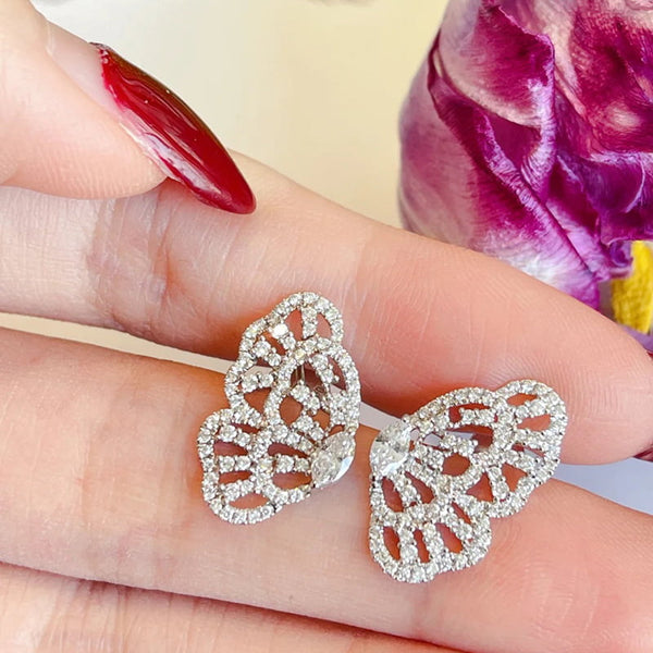 Ensemble de boucles d'oreilles et bague réglable en zircon