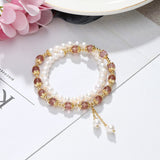 Bracelet long Quartz fraise
