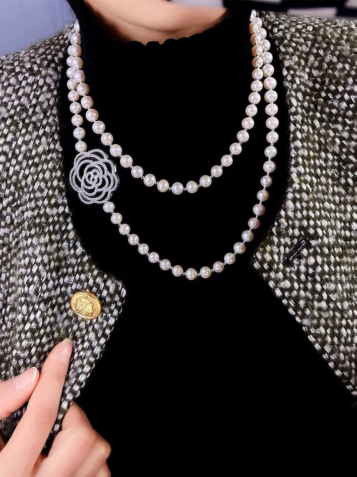 Collier Camélia à Perles d'Eau Douce