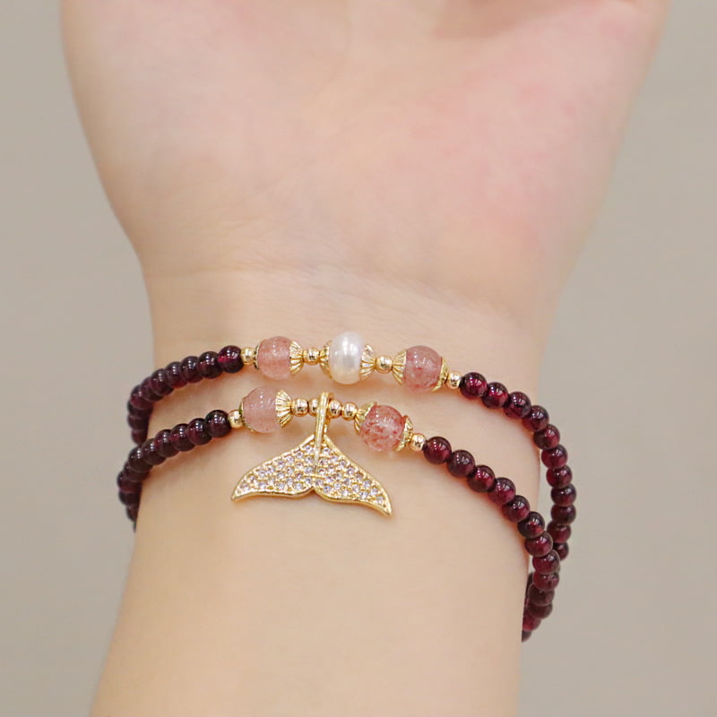 Bracelet sirène de grenat naturel