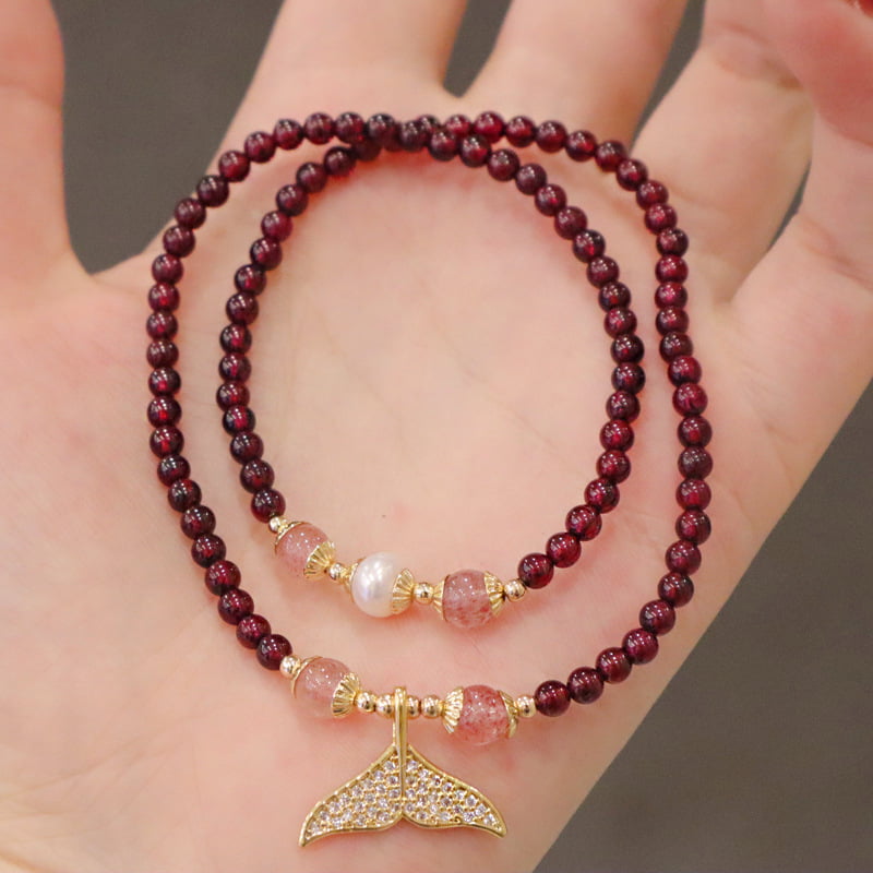 Bracelet sirène de grenat naturel