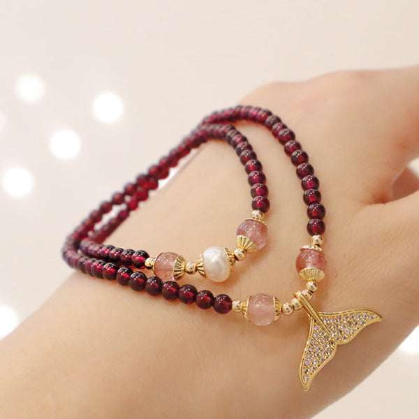 Bracelet sirène de grenat naturel