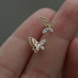 Clous d'oreilles papillon volant en argent 925