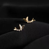 Clous d'oreilles papillon dansant en argent 