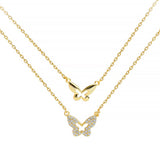 Collier papillon double couche en argent 925