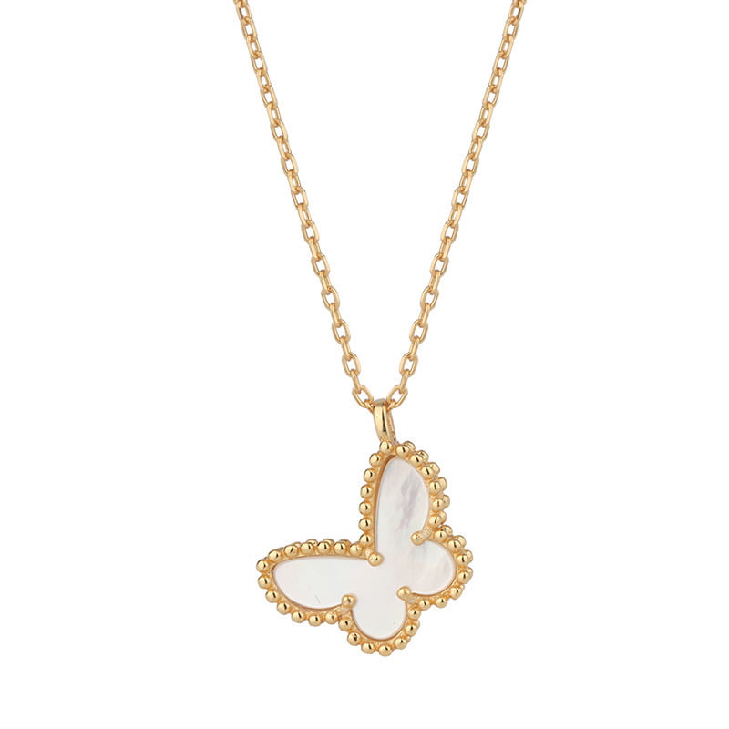 Collier Papillon Nacre Argent 925.