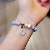 Bracelet aigue-marine perle et jade