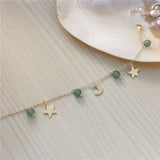 Ensemble de bracelets lune et étoile en quartz fraise 