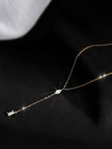 Collier Y en argent 925. Avec des pierres de zircon