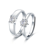 Bagues de fiançailles en argent 925 classique ornée de diamants