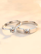 Bagues de fiançailles en argent 925 classique ornée de diamants