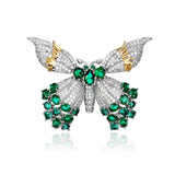Broche papillon en zircon vert