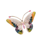 Broche papillon en zircon rose et émail